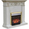 Каминокомплект Smolcom Verona STD-ASP с Majestic FX M Brass (белый дуб, патина золото)